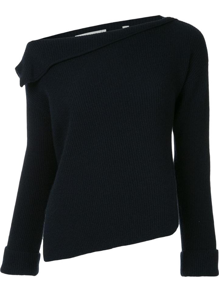 Vince Asymmetric Neck Jumper - Blue