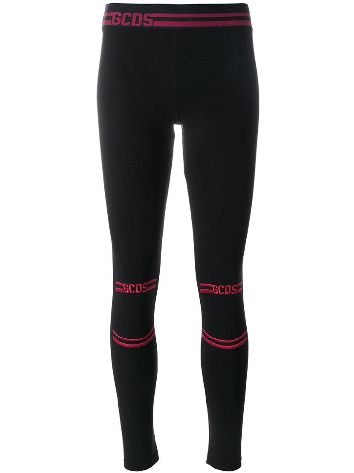 Gcds Logo Print Leggings - Black
