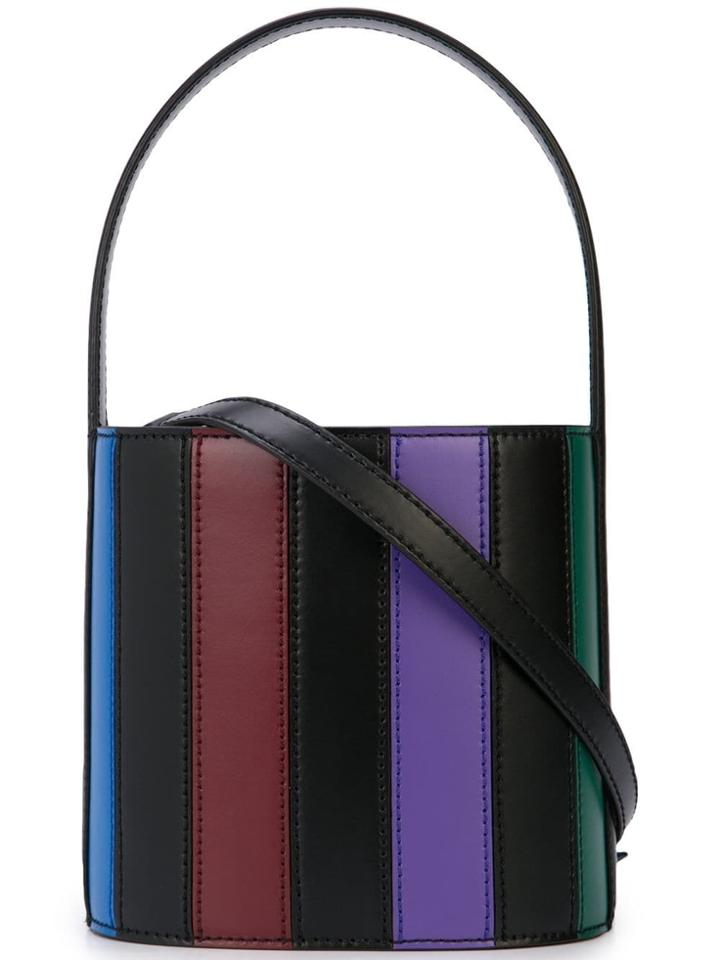 Staud Striped Bucket Bag - Black