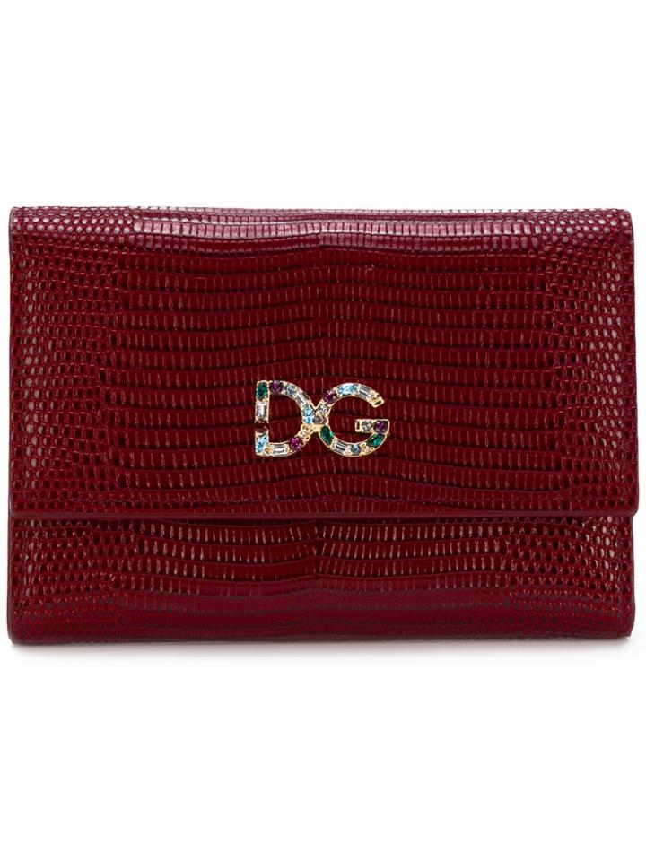 Dolce & Gabbana Crystal Logo Wallet - Red