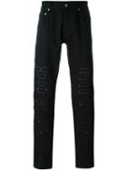 Hood By Air Embroidered Logo Trousers, Men's, Size: 30, Black, Cotton