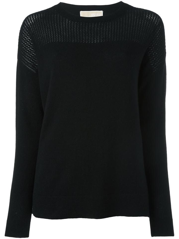 Michael Michael Kors Open Knit Detail Jumper, Women's, Size: Small, Black, Cashmere/merino