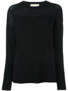 Michael Michael Kors Open Knit Detail Jumper, Women's, Size: Small, Black, Cashmere/merino
