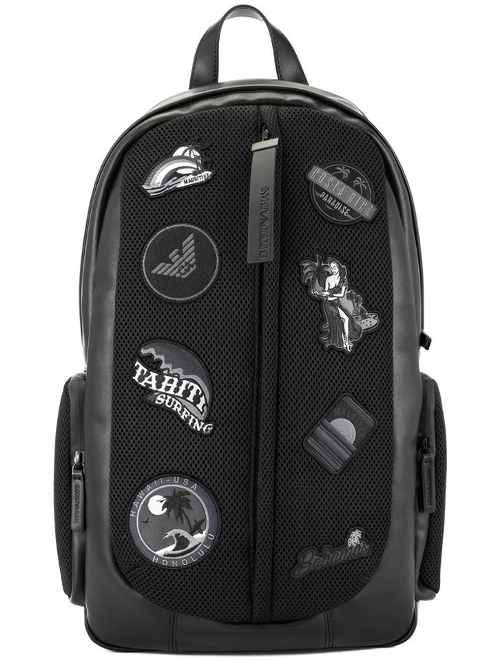 Emporio Armani Patchwork Backpack - Black