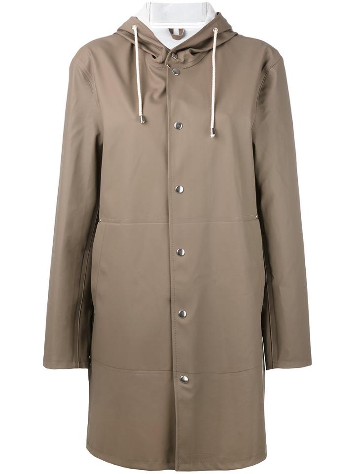 Stutterheim - 'goteborg' Coat - Women - Cotton/polyester/pvc - M, Grey, Cotton/polyester/pvc