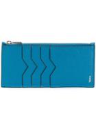 Valextra Card Holder Zip Wallet - Blue