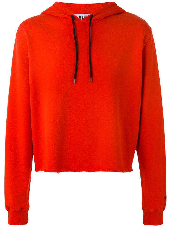 Msgm Plain Hoodie, Men's, Size: Large, Red, Cotton
