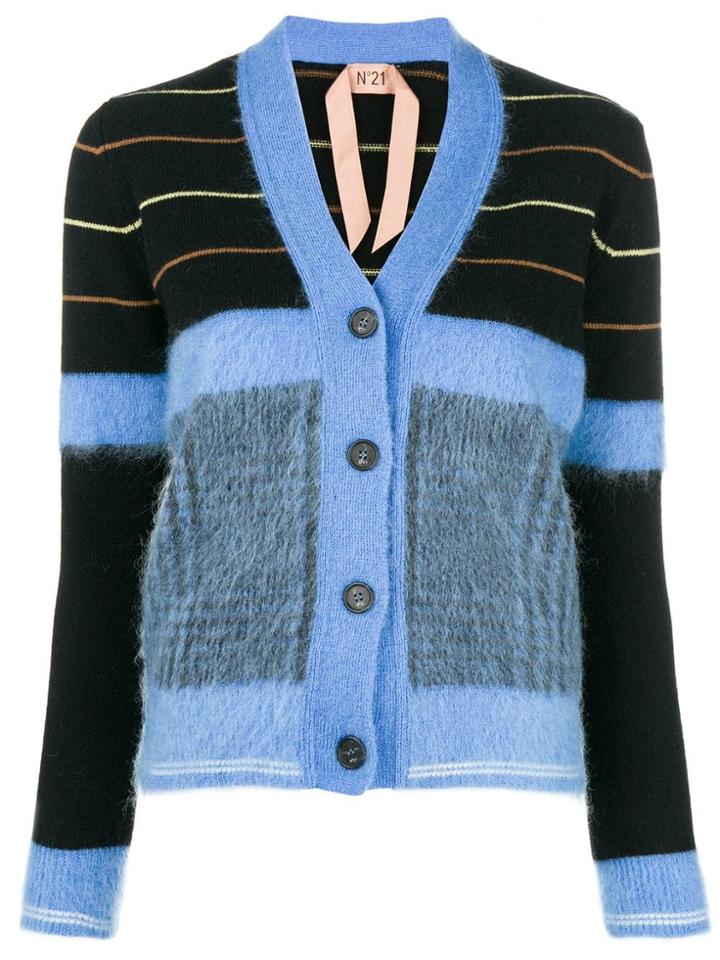 No21 Colour Block Cardigan - Blue