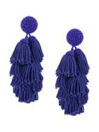 Sachin & Babi Large Tassel Earrings - Blue