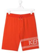 Kenzo Kids Printed Casual Shorts - Orange