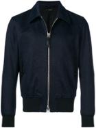 Tom Ford Fitted Bomber Jacket - Blue
