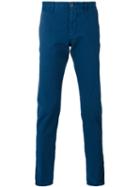 Incotex Slim-fit Chinos, Men's, Size: 38, Blue, Cotton/spandex/elastane