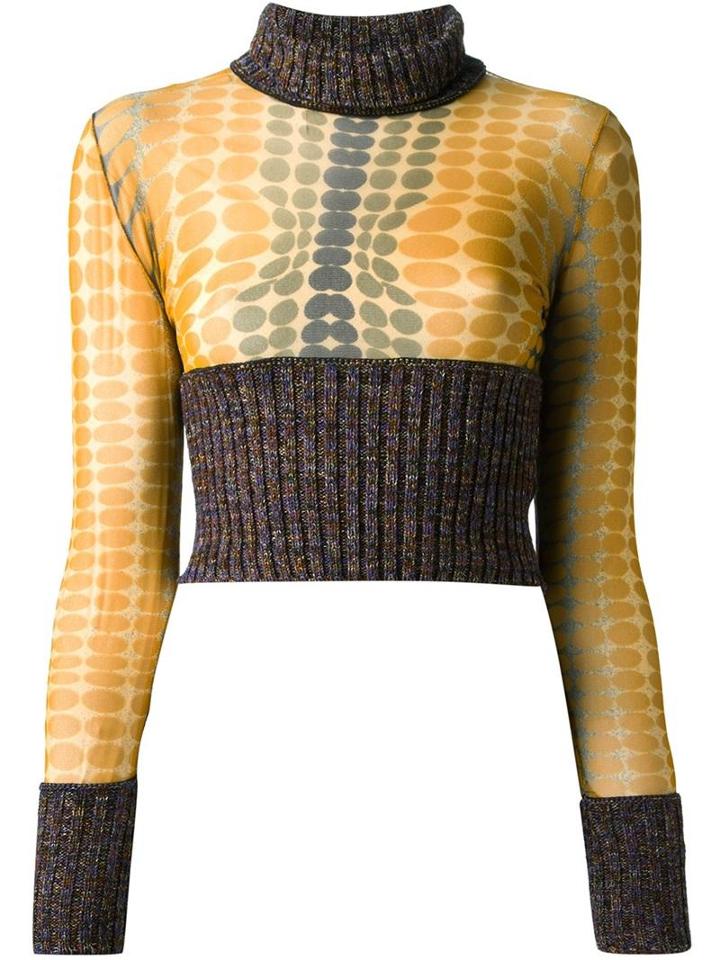 Jean Paul Gaultier Vintage Cropped Two-tone Sweater
