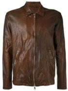 Giorgio Brato - Zipped Jacket - Men - Cotton/leather/nylon - 50, Brown, Cotton/leather/nylon
