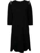Muveil Faux Pearl Detail Dress, Size: 36, Black, Polyester/nylon/polyurethane