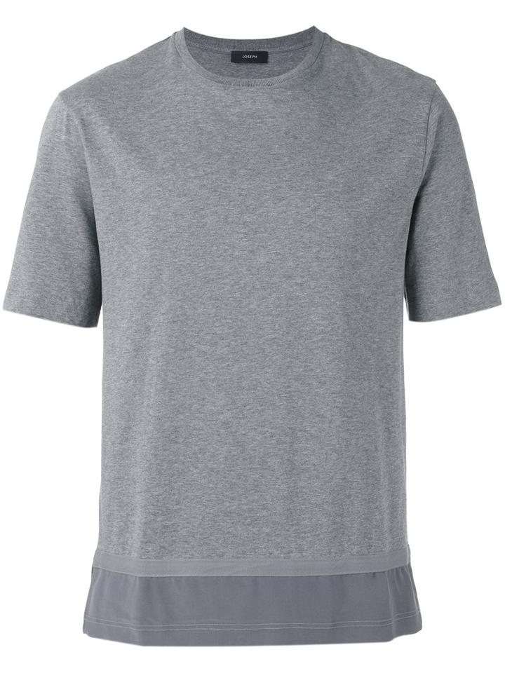 Joseph Silk Hem T-shirt, Men's, Size: Small, Grey, Cotton/silk