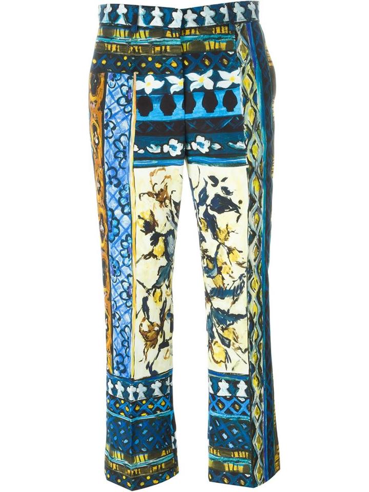 Alberta Ferretti Painted Print Trousers