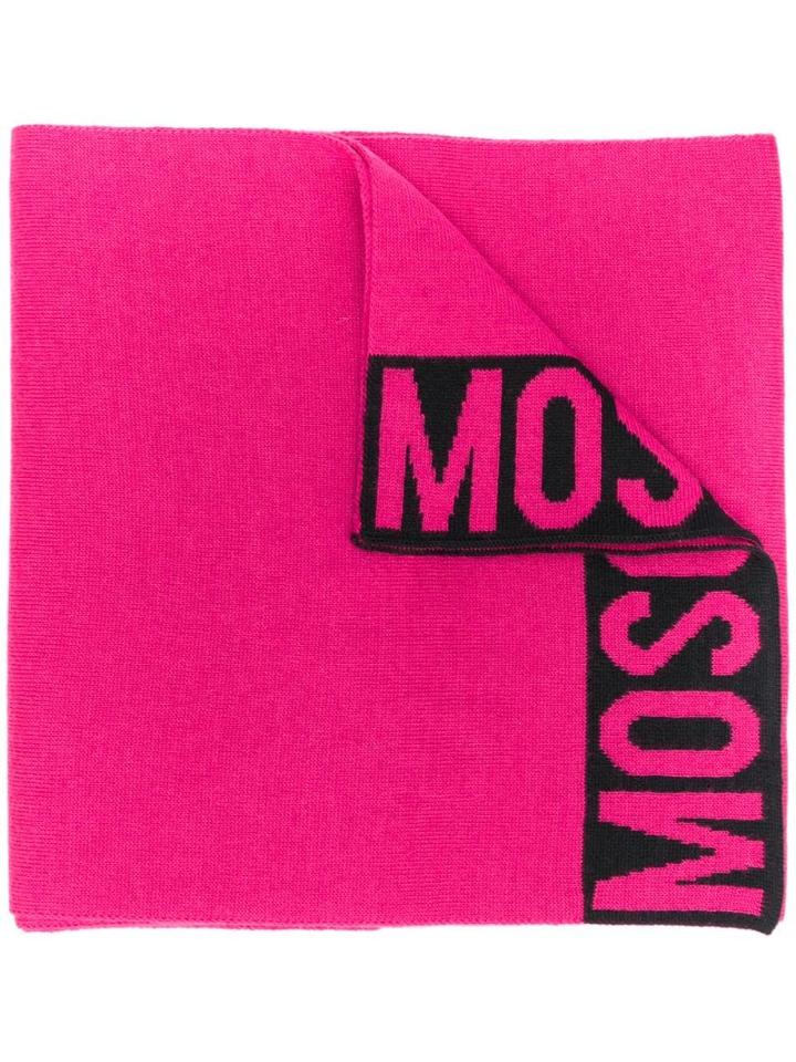 Moschino Logo Trim Scarf - Pink