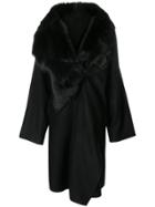 Andrea Ya'aqov Faux Fur Shawl Coat - Black