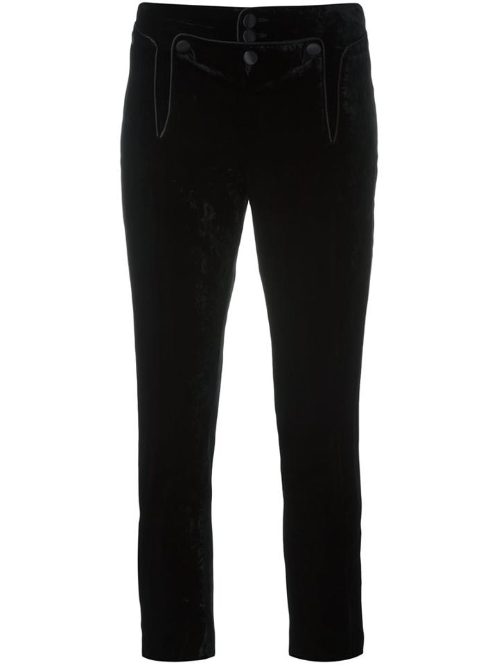 Dsquared2 'victorian' Cropped Trousers, Women's, Size: 40, Black, Viscose/cotton/silk/calf Leather
