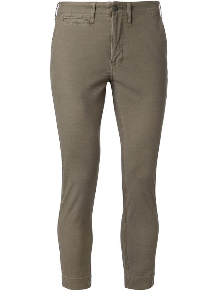 Fadeless Cropped Trousers, Men's, Size: 34, Green, Cotton/spandex/elastane