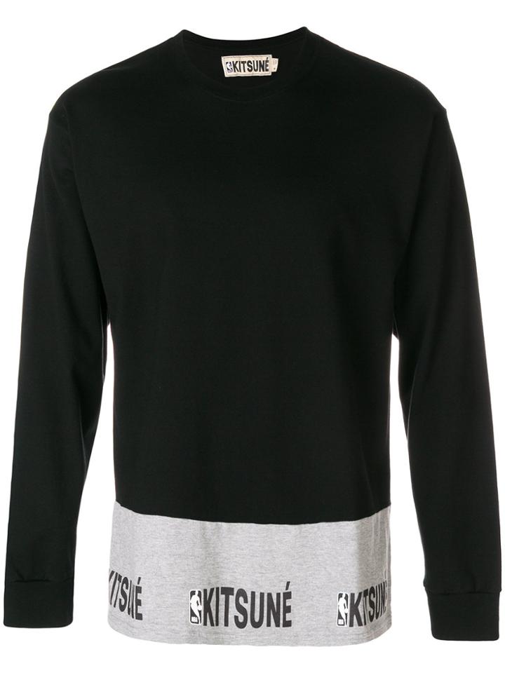 Maison Kitsuné Basketball Long Sleeve T-shirt - Black