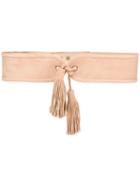 Balmain Tassel Waist Belt, Women's, Size: 80, Nude/neutrals, Suede