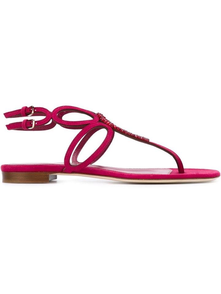 Sergio Rossi Crystal Embellished Sandals
