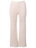 Alberta Ferretti Cropped Crochet Trousers - Neutrals