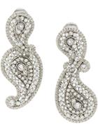 Oscar De La Renta Crystal-embellished Pendant Clip-on Earrings -