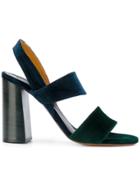 Chloé Mia Velvet Sandals - Blue