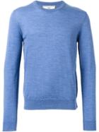 Ami Alexandre Mattiussi Crew Neck Jumper, Men's, Size: Large, Blue, Wool
