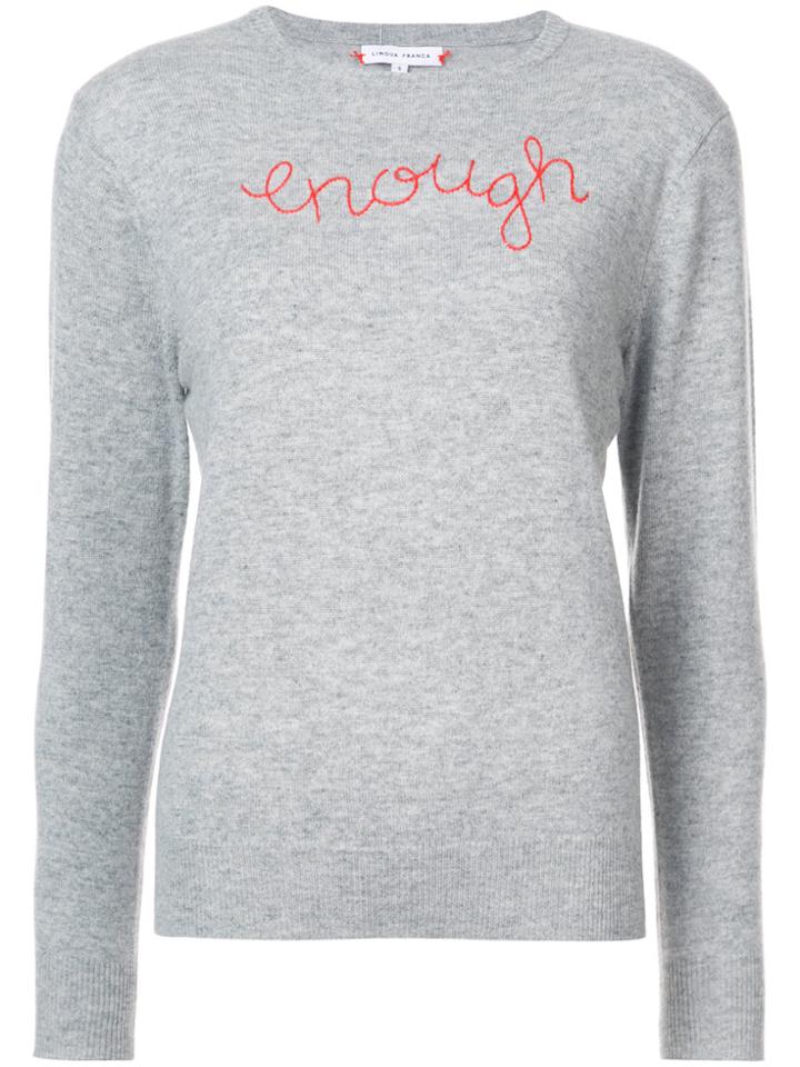 Lingua Franca Embroidered Jumper - Grey