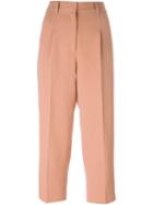 Forte Forte Cropped Trousers, Women's, Size: 0, Pink/purple, Viscose/virgin Wool