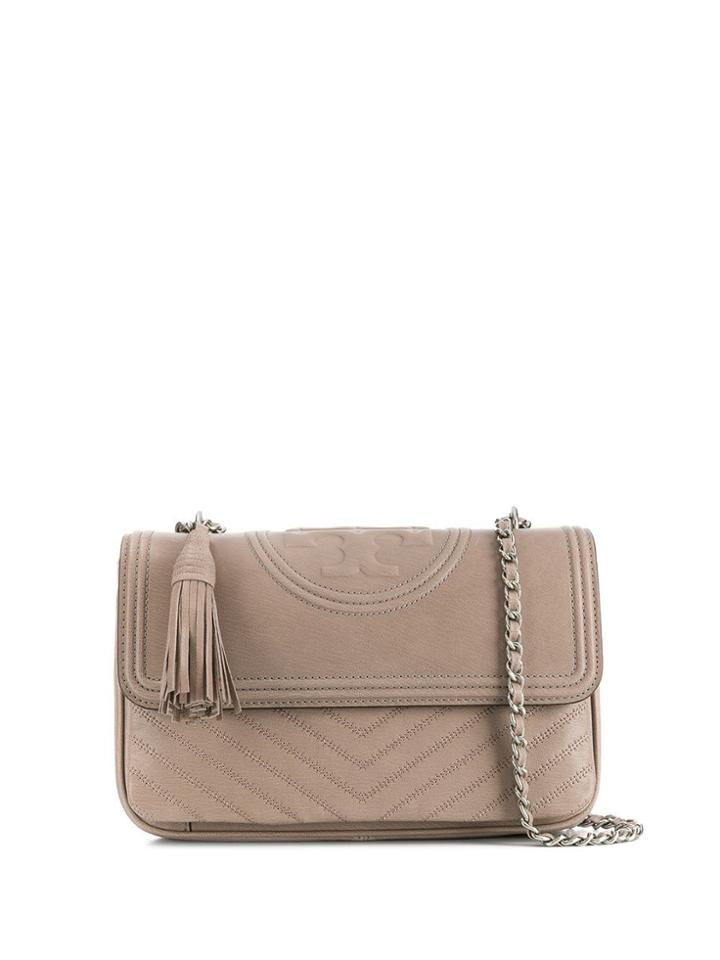 Tory Burch Fleming Distressed Shoulder Bag - Brown
