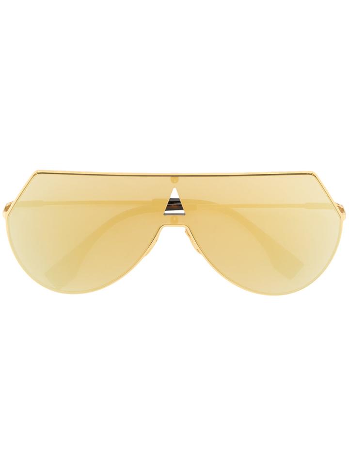 Fendi Eyewear Flat Aviator Sunglasses - Metallic