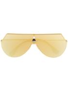 Fendi Eyewear Flat Aviator Sunglasses - Metallic