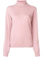 Fine Edge Roll-neck Sweater - Pink & Purple