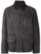 Desa Collection Multi-pocket Leather Jacket, Men's, Size: 50, Grey, Sheep Skin/shearling