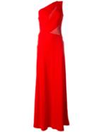 Alberta Ferretti Asymmetric Gown Dress, Women's, Size: 44, Red, Acetate/rayon/silk