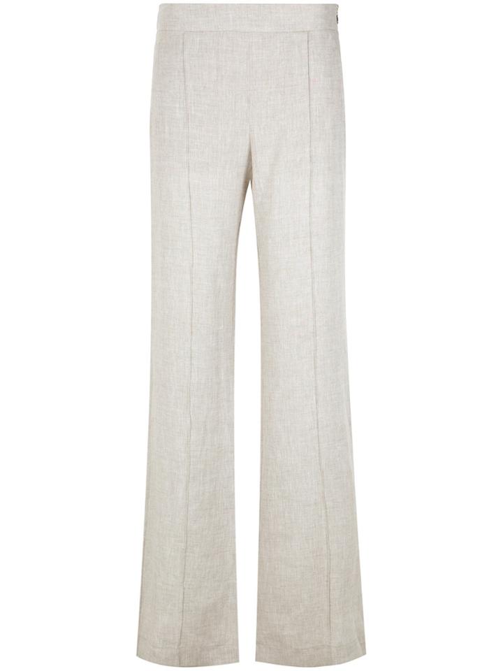 Alcaçuz Linen Flared Trousers - Brown