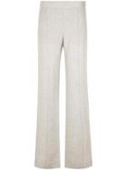 Alcaçuz Linen Flared Trousers - Brown