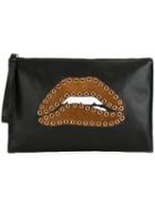 Red Valentino Eyelet Embellished Lips Clutch