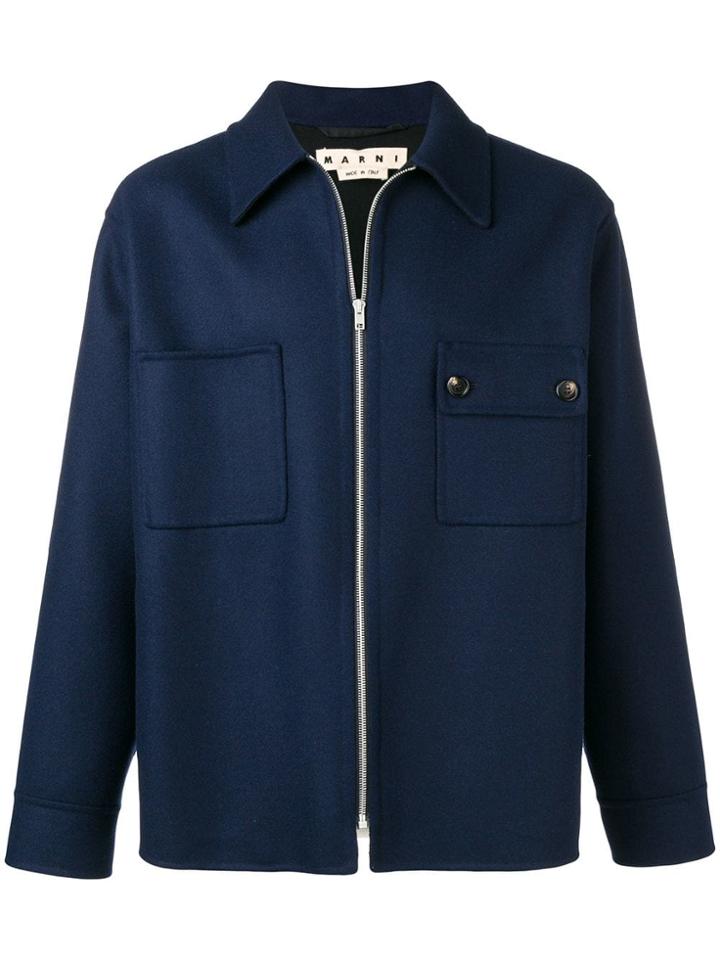 Marni Zip Up Shirt Jacket - Blue