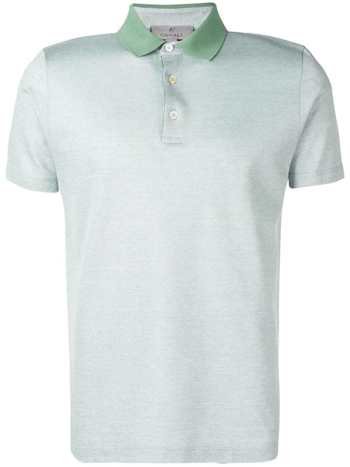 Canali Contrast Collar Polo Shirt - 403