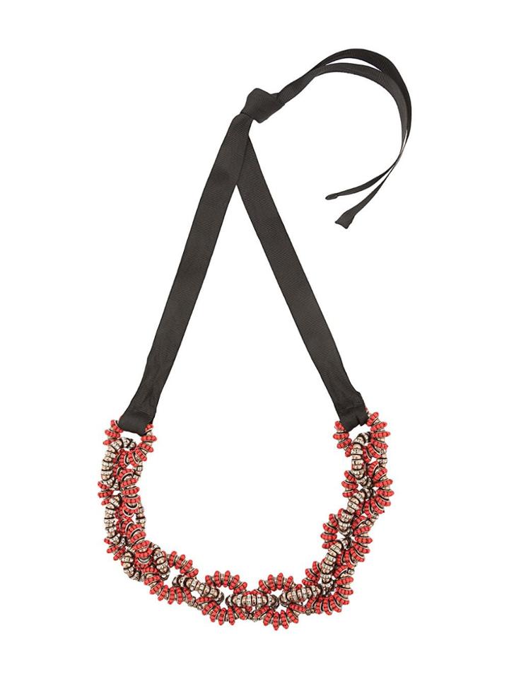 Carolina Herrera Twisted Beaded Necklace - Black