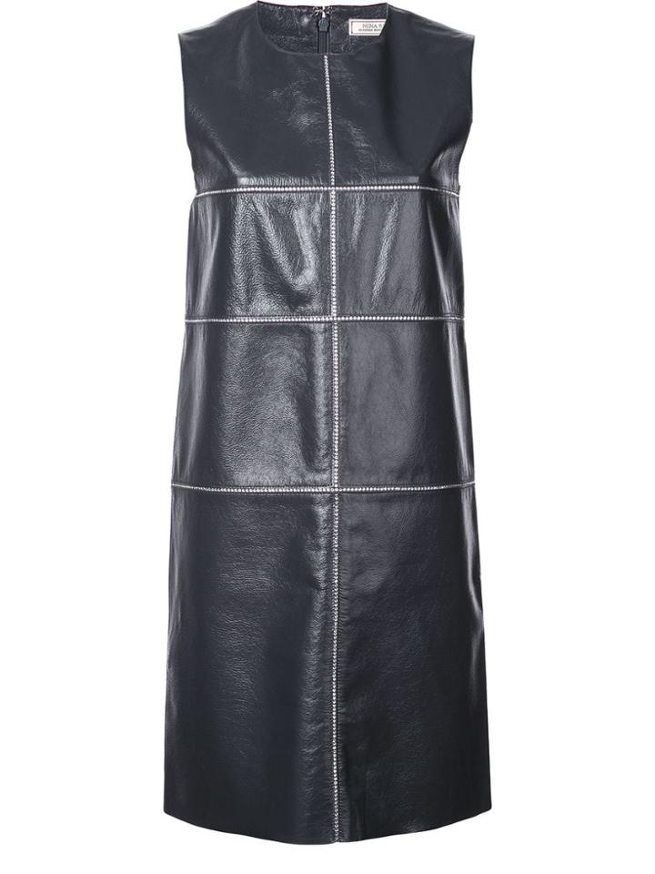 Nina Ricci Embellished Shift Dress - Grey