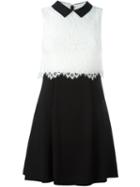 Alice+olivia Lace Top Mini Dress, Women's, Size: 6, Black, Polyester/spandex/elastane/viscose