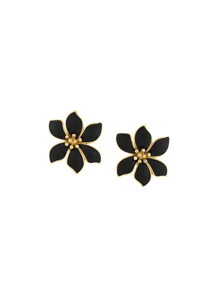 Givenchy Vintage Flower Clip-on Earrings - Metallic