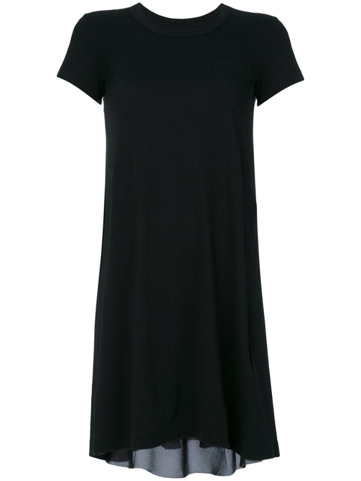 Sacai Contrast Panel T-shirt Dress - Black